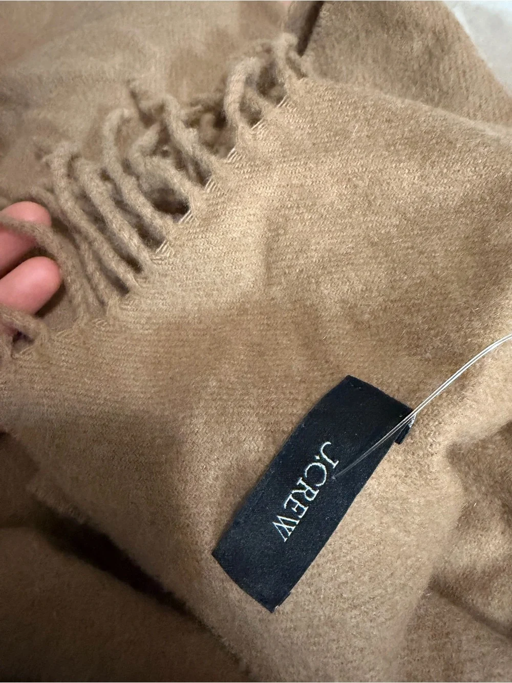 J crew camel Cashmere-blend scarf